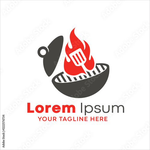 pots bbq and spatulas, cooking, suitable for logos, backgrounds, walls, etc., just change the name