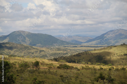 paisagem de montanhas e lavrados no extremo norte do brasil em uiramutã, roraima photo