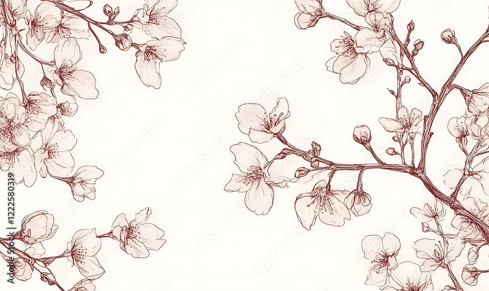 Flowers and leaves in pictures illustrator2D Flowers and leaves in pictures illustrator2D