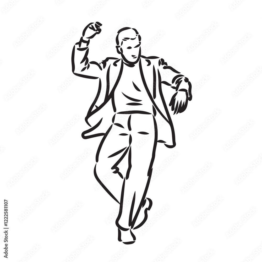 Line Art of a Man Dancing in Style - Vector Illustration for Dance Promotions - Man Dancing Silhouette - Dancing Man Vector - Man Dancing Doodle - Dance Illustration - Dancing Man Line Art
Line Art of a Man Dancing in Style - Vector Illustration for Dance Promotions - Man Dancing Silhouette - Dancing Man Vector - Man Dancing Doodle - Dance Illustration - Dancing Man Line Art
