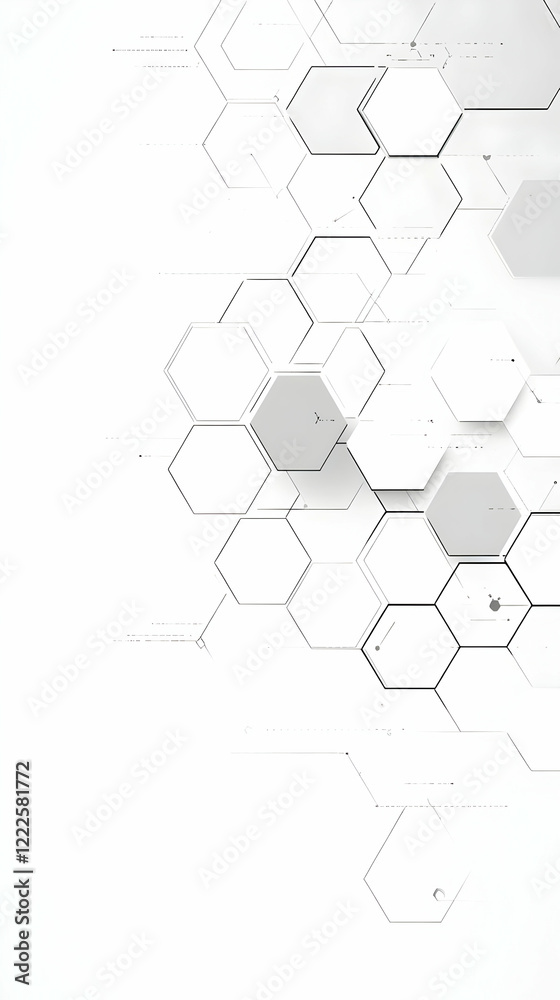 Obraz premium Abstract White Hexagon Background Creates Modern and Futuristic Design Elements Seamlessly
