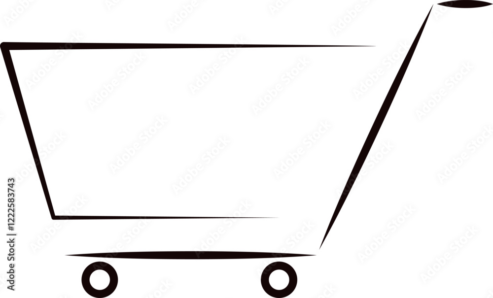 Ícone de carrinho de compras vetorial minimalista para e-commerce e lojas online, Minimalist shopping cart vector icon for e-commerce and online stores