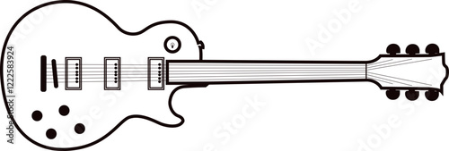 Guitarra Les Paul vetorial detalhada para projetos musicais e artísticos, Detailed Les Paul vector guitar for musical and artistic projects
