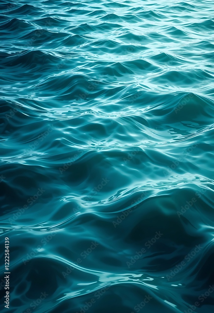 Obraz premium Teal Water Surface Gentle Waves Abstract