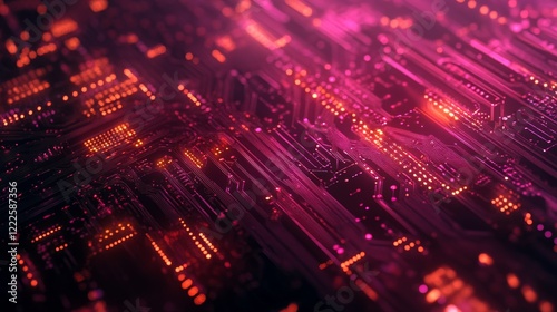 Abstract blue circuit board technology background with digital connections, high-tech network system, and futuristic data flow concept representing innovation and advanced connectivity in digital comm