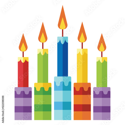Birthday Candle Vector Illustration Isolated in white background 