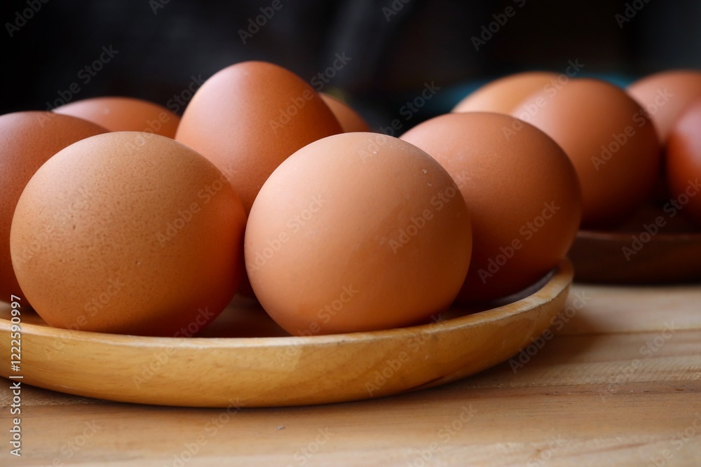 Fresh eggs on wood background Fresh eggs on wood background
