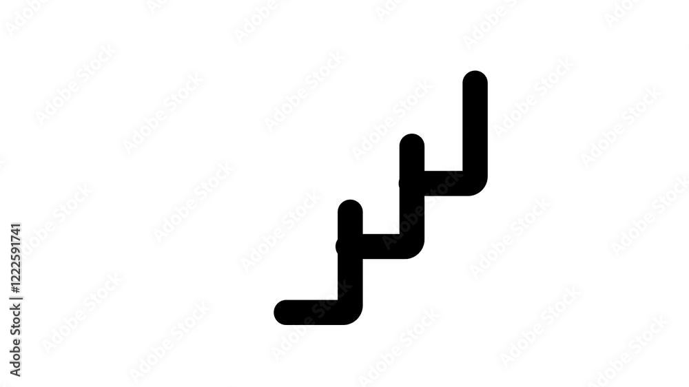 Black line art square icon animation videos