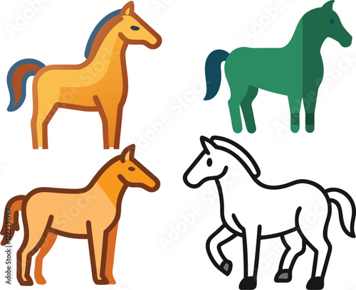 horse, horse set, horse vector