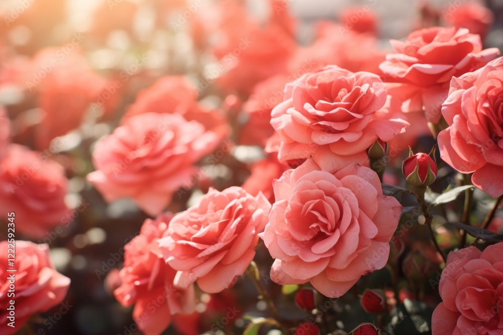 Red rose bushes blossom flower plant. Red rose bushes blossom flower plant.