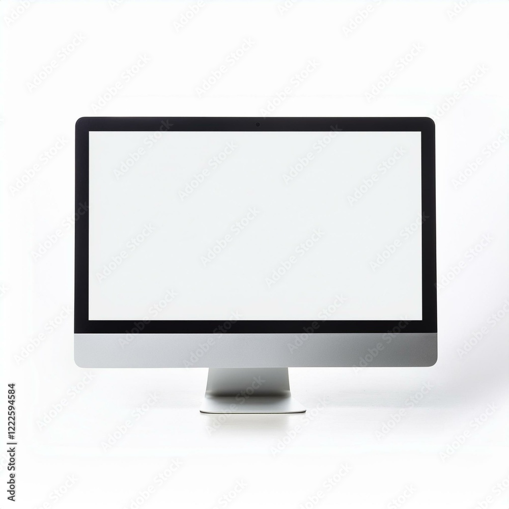 Minimalist Computer Screen on White Background Minimalist Computer Screen on White Background