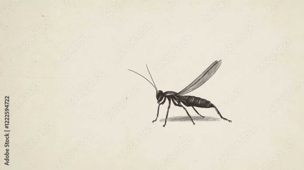 Detailed illustration of a wasp-like insect. Detailed illustration of a wasp-like insect.
