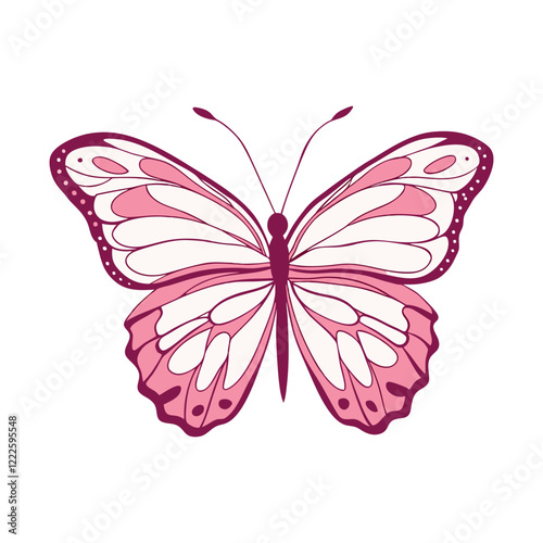 Colorful Butterfly Vector Style Illustration Clip Art