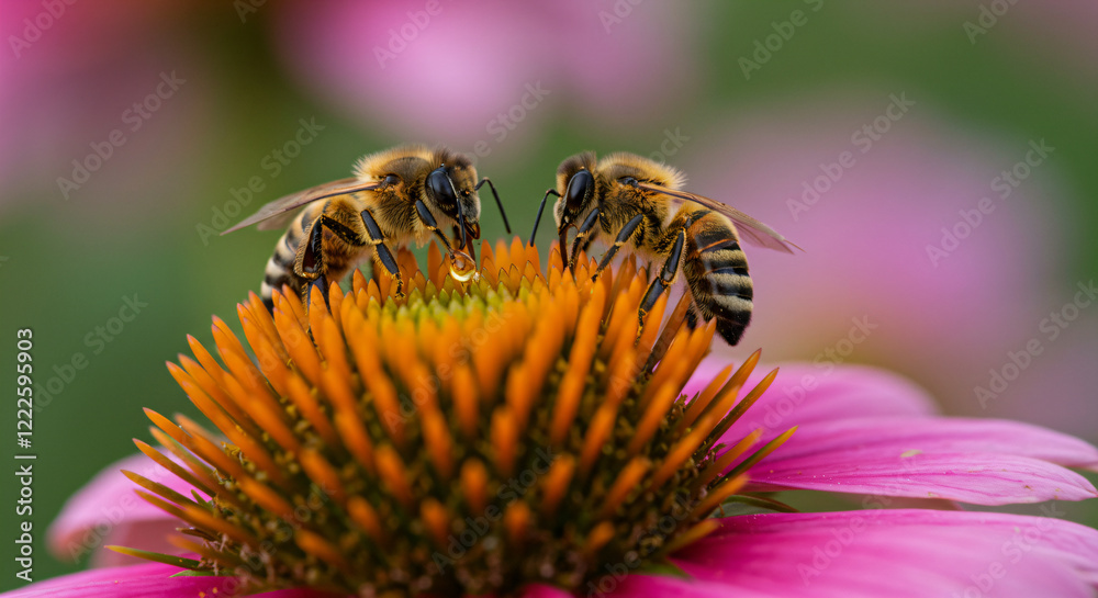 bees on the flower, macro photography, collecting nectar, honey bees on the flower, macro photography, collecting nectar, honey