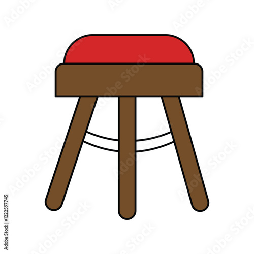 stool lineal color line  icon with white background vector stock illustration