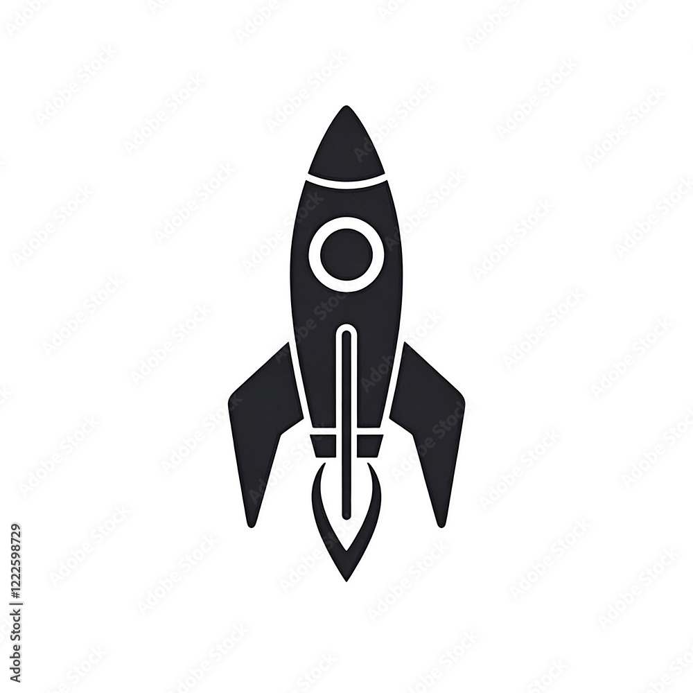 Minimalist Rocket Icon – Modern Design for Technology and Innovation Minimalist Rocket Icon – Modern Design for Technology and Innovation