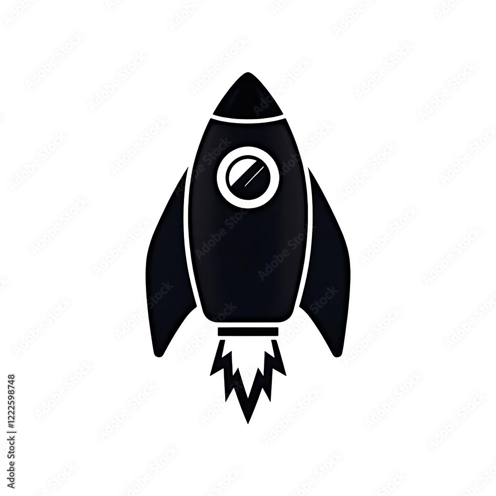 Minimalist Rocket Icon – Modern Design for Technology and Innovation Minimalist Rocket Icon – Modern Design for Technology and Innovation