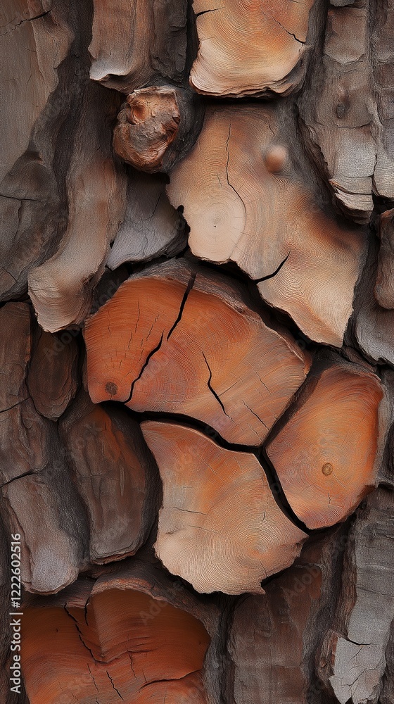 Intricate patterns of aged tree bark reveal nature's artistry during a serene forest afternoon. Generative AI Intricate patterns of aged tree bark reveal nature's artistry during a serene forest afternoon. Generative AI