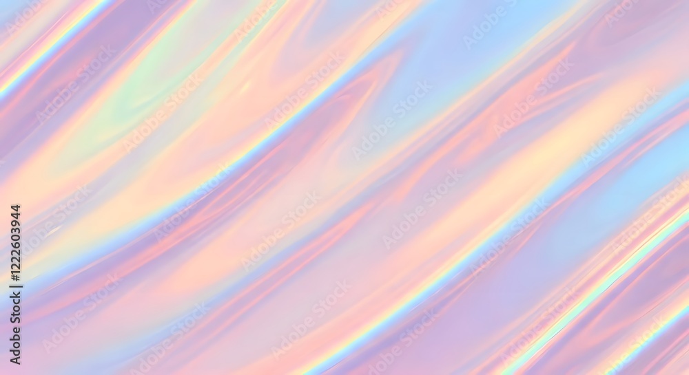 Obraz premium A holographic pastel pelt texture with subtle iridescent effects in multiple soft tones, AI Generated