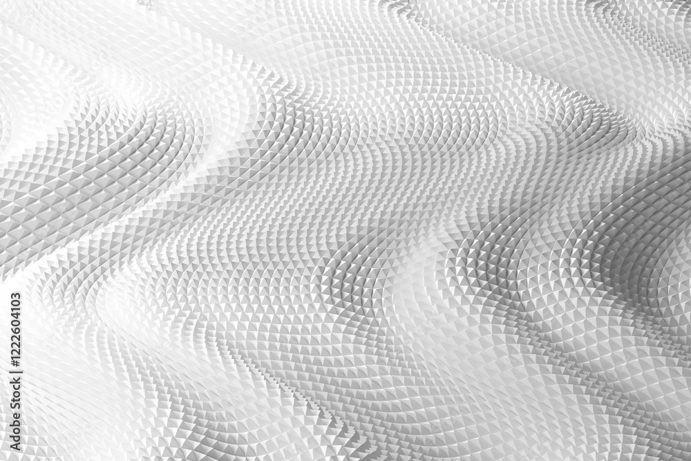 Abstract geometric wave pattern in minimalist white design. 3d render Abstract geometric wave pattern in minimalist white design. 3d render