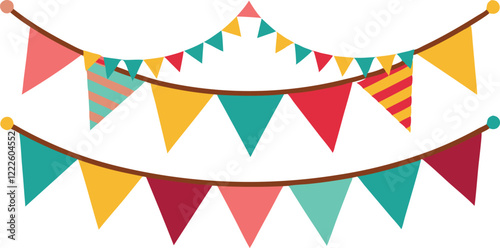 Decorative Hanging Garland Vector Bunting Flags