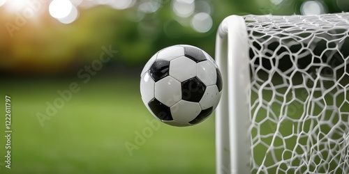 Soccer ball in motion outdoor field sports photography dynamic environment close-up angle action moment photo