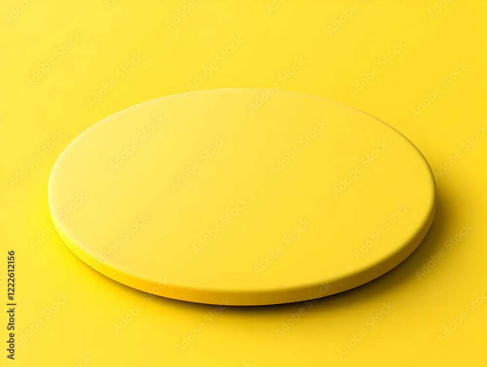 3D Yellow Podium Shows Off a Product on a Yellow Background, Creating a Monochromatic Display. 3D Yellow Podium Shows Off a Product on a Yellow Background, Creating a Monochromatic Display.