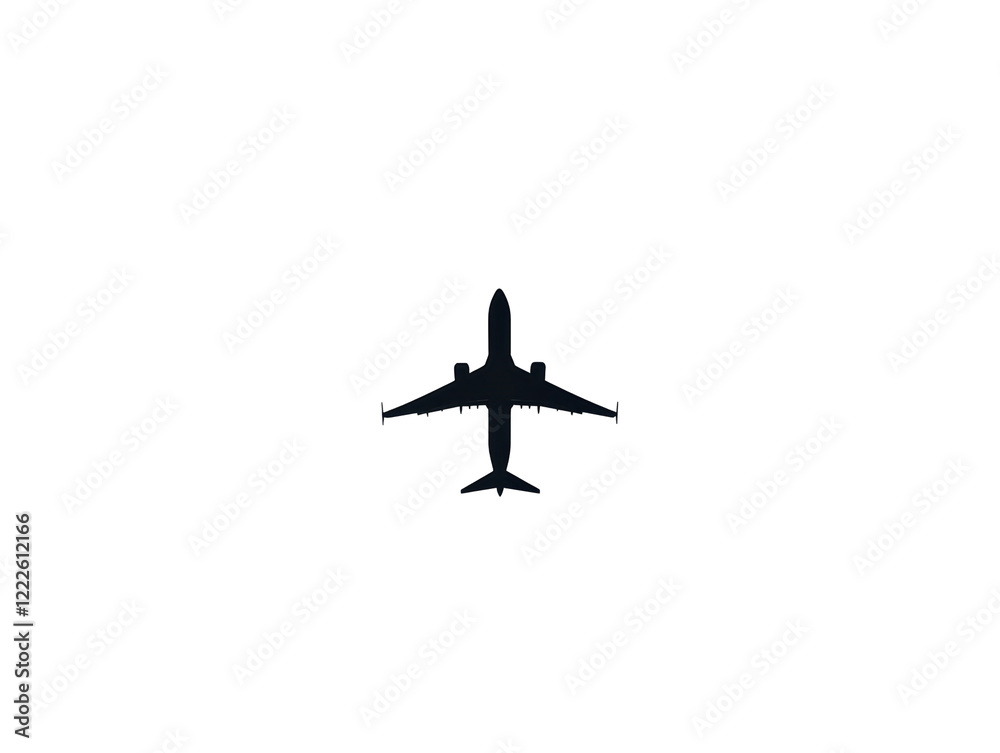 Isolated airplane silhouette top view Isolated airplane silhouette top view