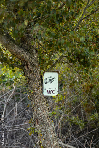 sign in the woods