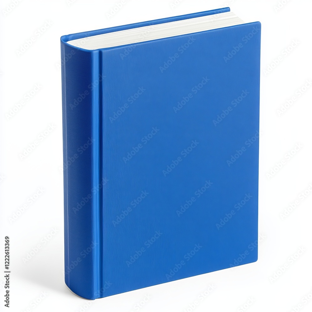 Blue hardcover book, isolated, studio shot, blank cover, publishing Blue hardcover book, isolated, studio shot, blank cover, publishing