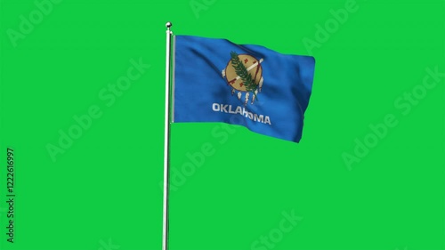 High detailed flag of Oklahoma. Oklahoma state flag, National Oklahoma flag. Flag of state Oklahoma. USA. America. 3D Render