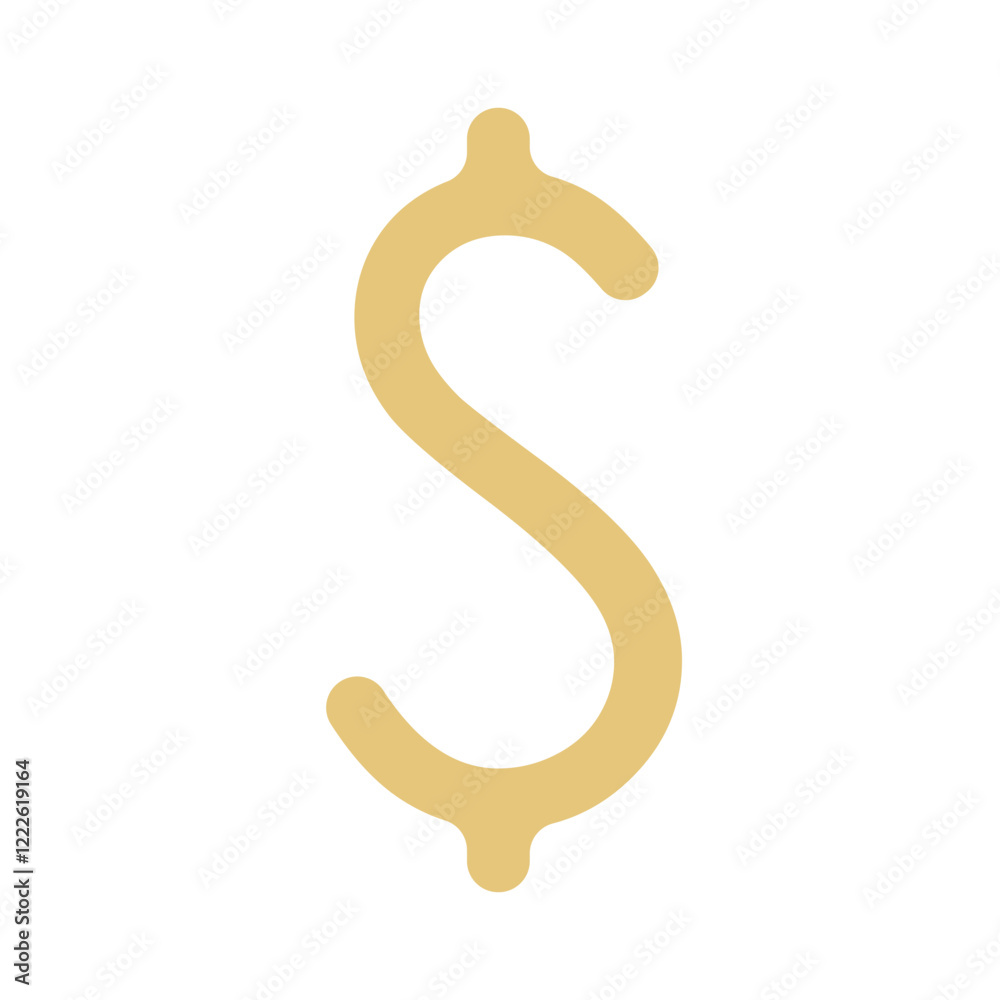 golden dollar sign symbol design vector flat golden dollar sign symbol design vector flat