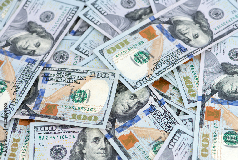 Background of 100 dollar bills