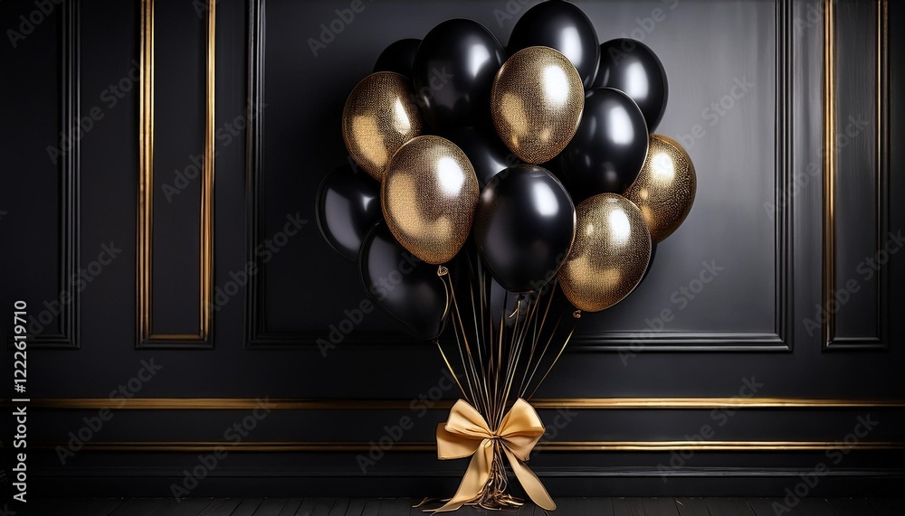 Naklejka premium gold and black balls