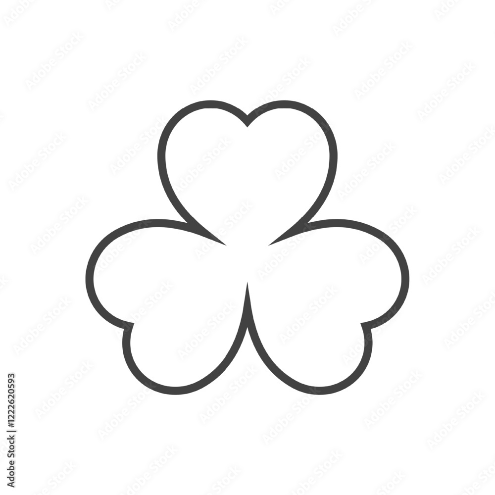 line icon three leaf shamrock icon isolated on white background line icon three leaf shamrock icon isolated on white background