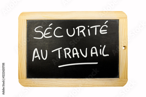 Wallpaper Mural les mots sécurité au travail écrit en français sur une ardoise Torontodigital.ca