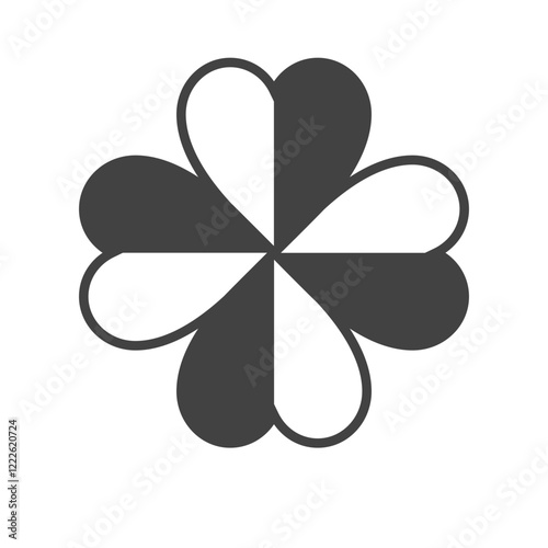 four leaf luck symbol isolated on white background