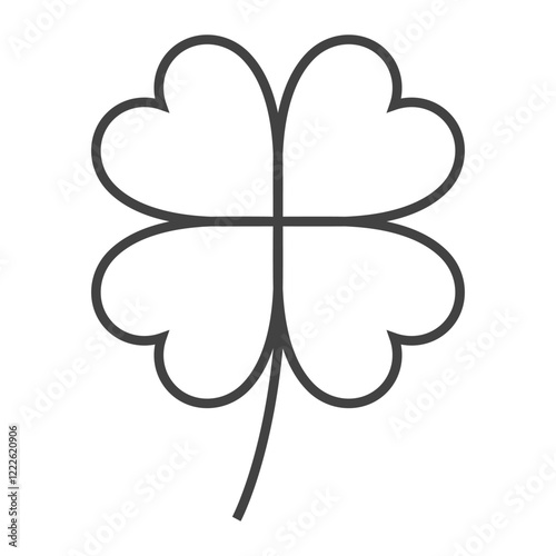 line icon luck leaf design vector illustration