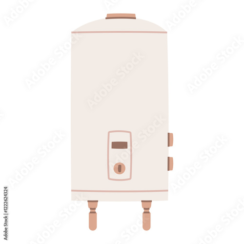 A classic white water heater with a simple design. Perfect for home improvement