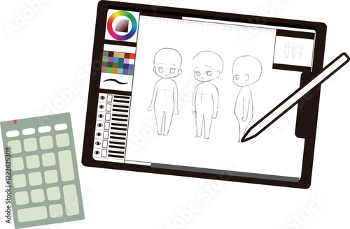 テンキーを左手デバイスとして使うイメージイラスト
