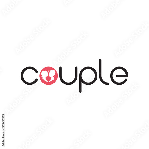 couple text vector logo design