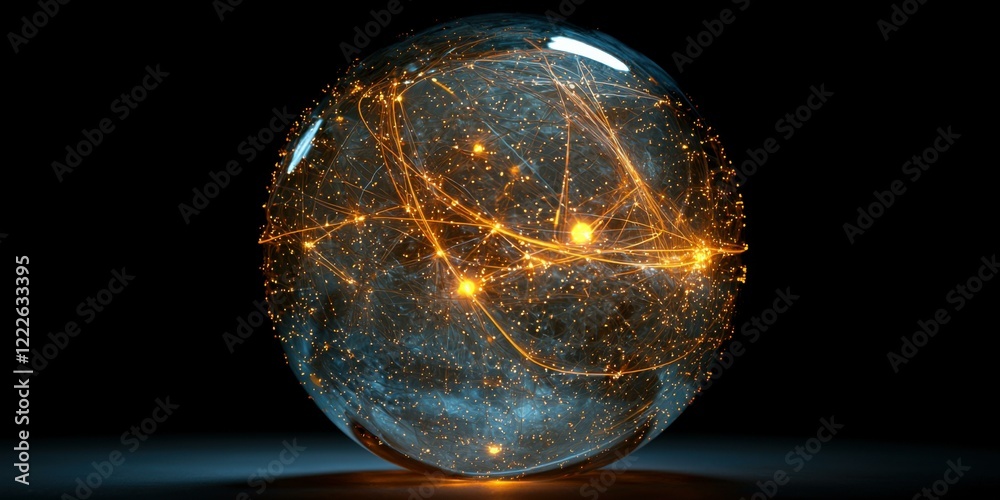 Fototapeta premium Digital environment concepts global internet pathways illuminated