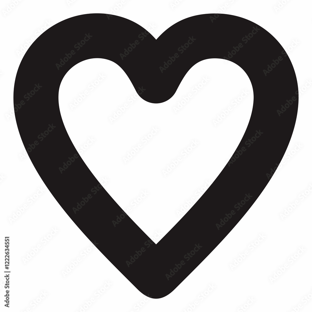 Heart shape with thick outline and smooth cornering.