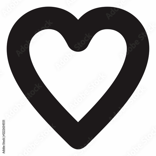 Heart shape with thick outline and smooth cornering.