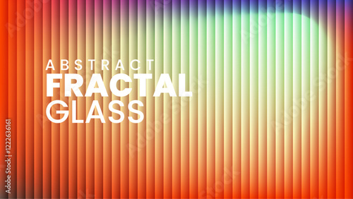 Abstract orange and green fractal glass gradient background for creative social media post, website, business presentation, poster, and advertisement. 