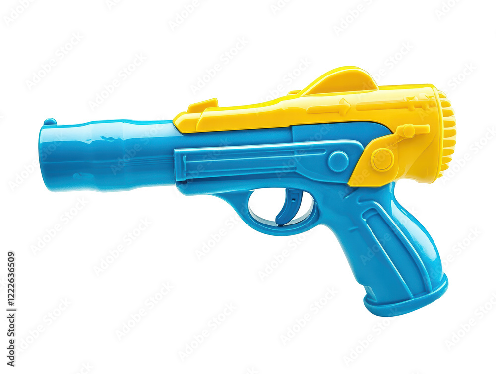 Isolated Blue and Yellow Toy Gun Isolated Blue and Yellow Toy Gun