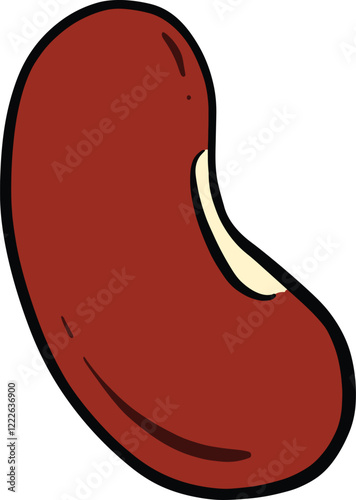 Cartoon Dried Bean Character Kidney Mung or Pinto Pulse Vegan Vector Mascot