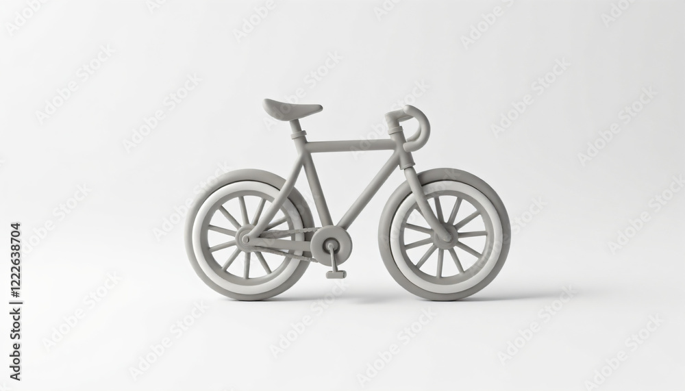 A 3D of A gray bicycle . on a white background. A 3D of A gray bicycle . on a white background.