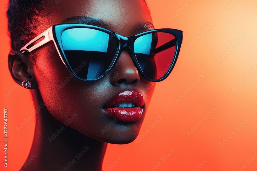 Black Woman in Cat Eye Sunglasses Black Woman in Cat Eye Sunglasses