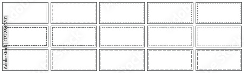 Seit of rectangle frame styles with dashed borders